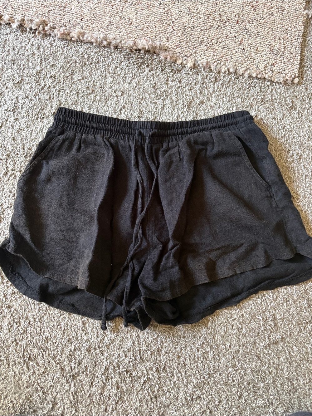 Black cotton shorts, xs